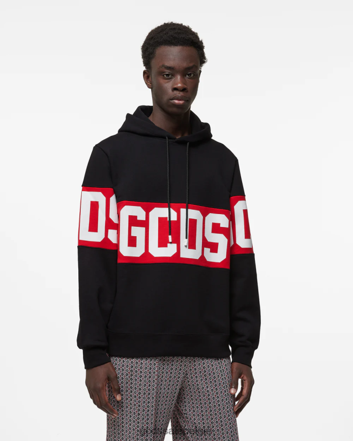Normale hoodie met logoband Heren GCDS zwart kleding 4600VF74