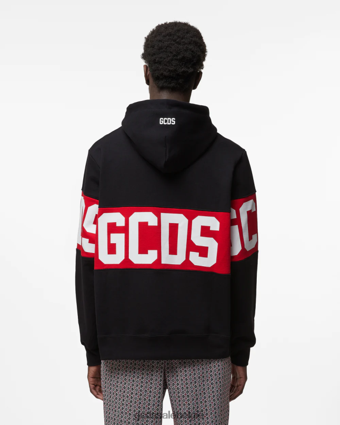 Normale hoodie met logoband Heren GCDS zwart kleding 4600VF74