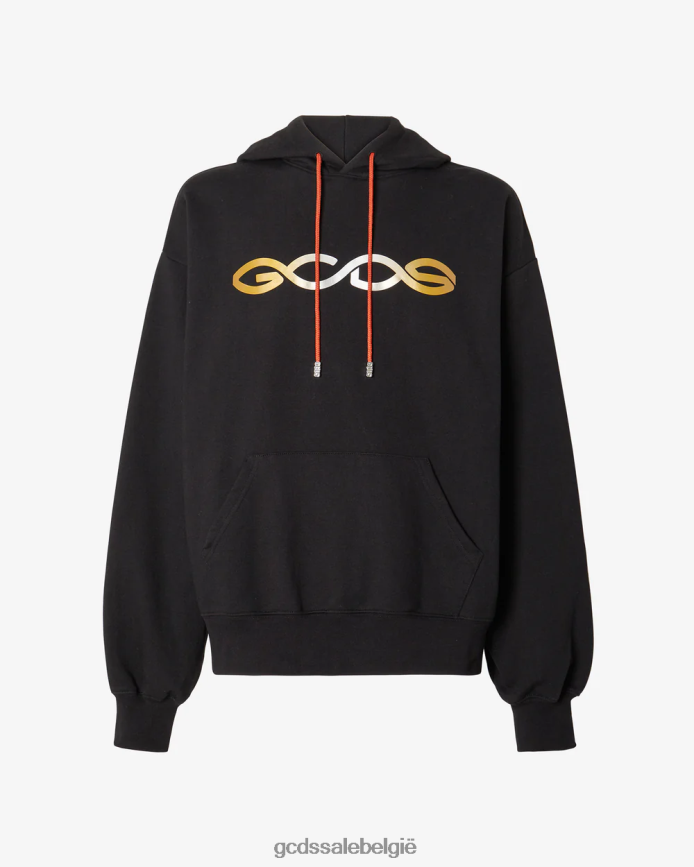 Oversized hoodie met reflecterend logoprint Heren GCDS zwart kleding 4600VF68