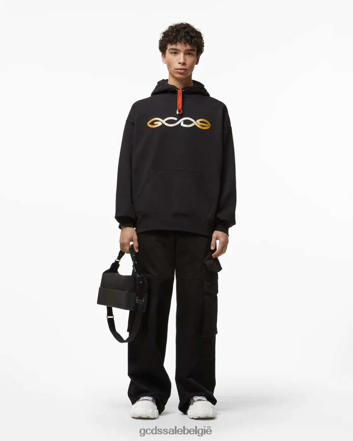 Oversized hoodie met reflecterend logoprint Heren GCDS zwart kleding 4600VF68