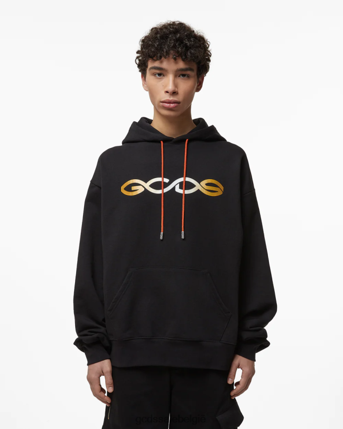 Oversized hoodie met reflecterend logoprint Heren GCDS zwart kleding 4600VF68