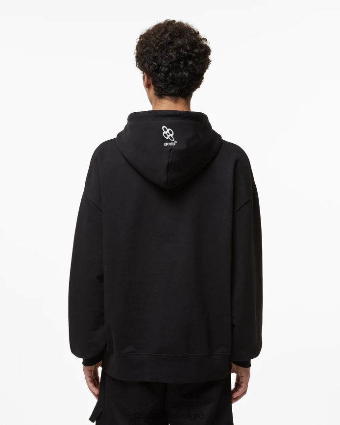 Oversized hoodie met reflecterend logoprint Heren GCDS zwart kleding 4600VF68