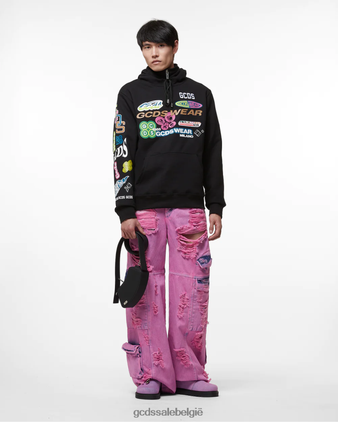 hentai oversized hoodie Heren GCDS zwart kleding 4600VF60