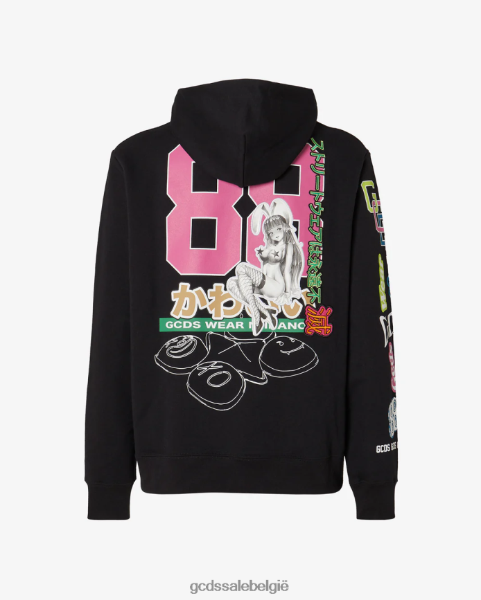 hentai oversized hoodie Heren GCDS zwart kleding 4600VF60