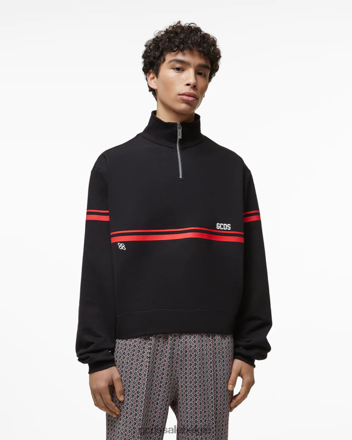 lage mockneck met logoband Heren GCDS zwart kleding 4600VF55