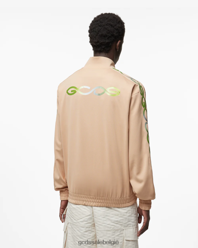 reflecterende trainingstop met logoprint Heren GCDS beige kleding 4600VF48