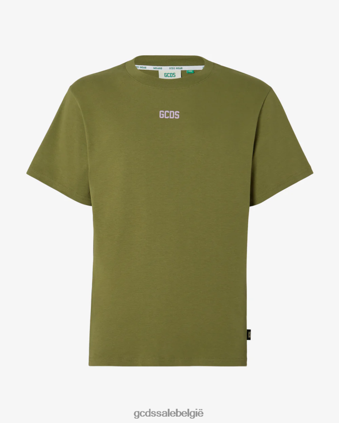 Normaal T-shirt met eco-logo Heren GCDS militair groen kleding 4600VF107