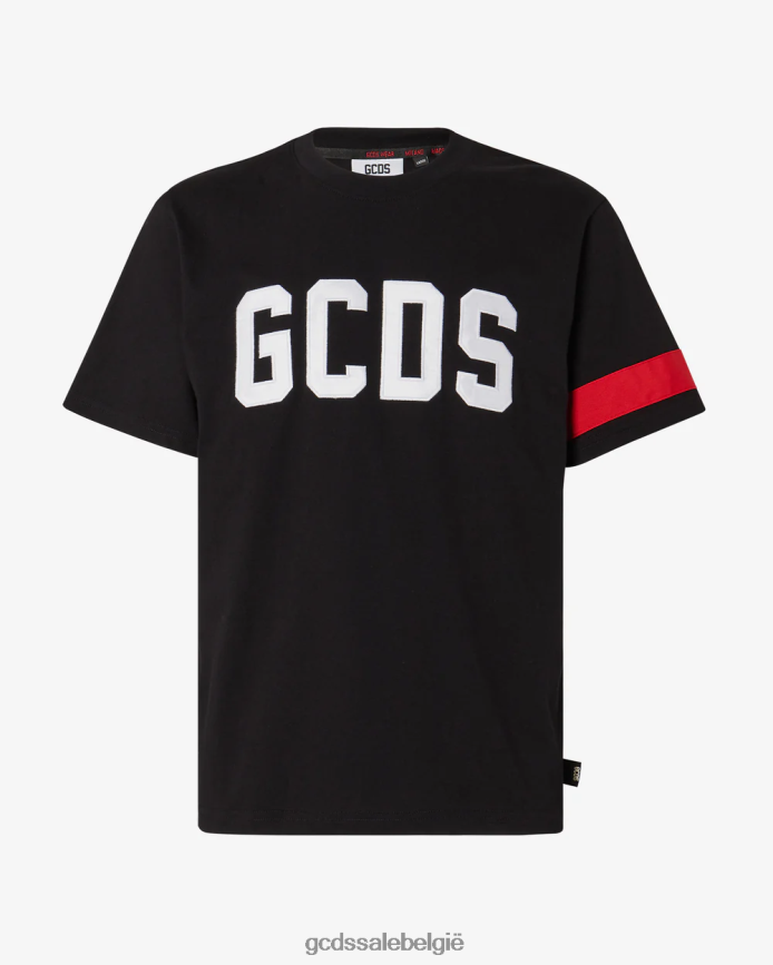 Normaal T-shirt met logo Heren GCDS zwart kleding 4600VF79