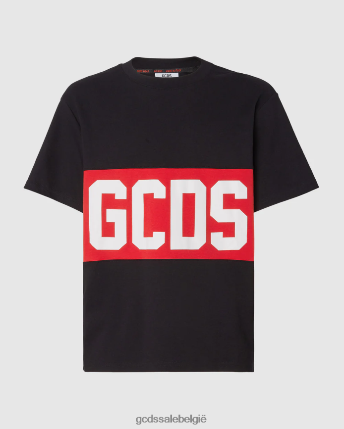 Normaal T-shirt met logoband Heren GCDS zwart kleding 4600VF310