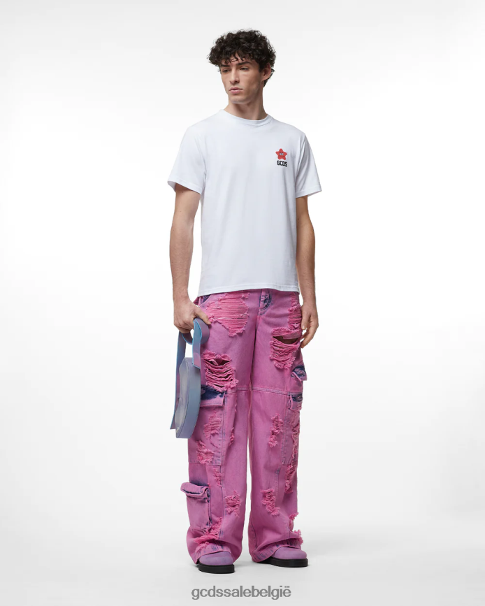Patrick ster geborduurd los T-shirt Heren GCDS wit kleding 4600VF88