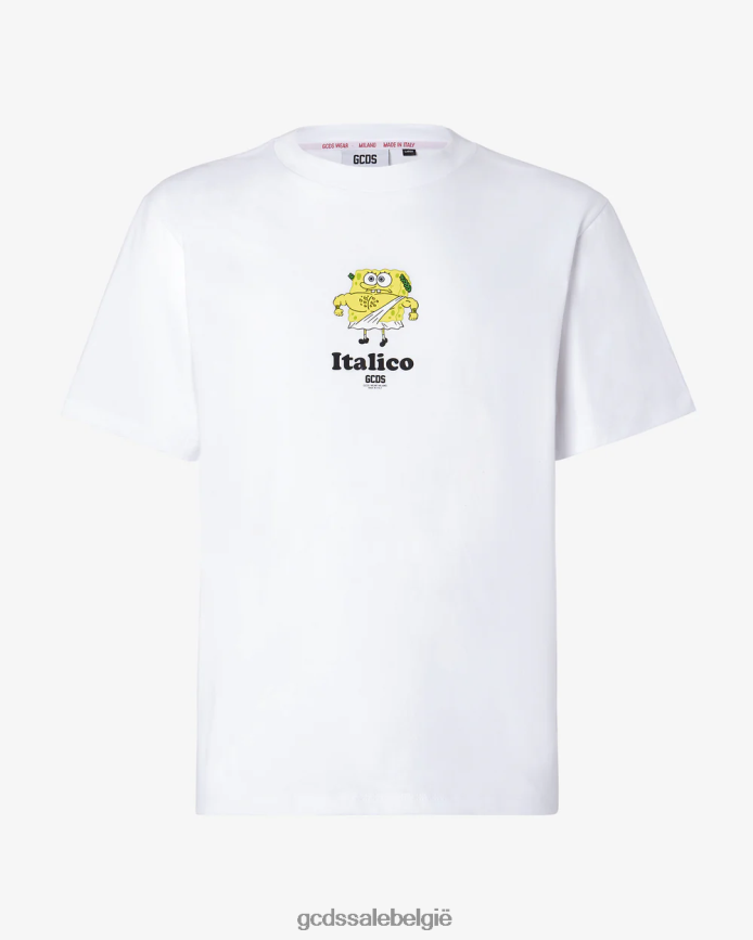 SpongeBob Italico basis-T-shirt Heren GCDS wit kleding 4600VF89