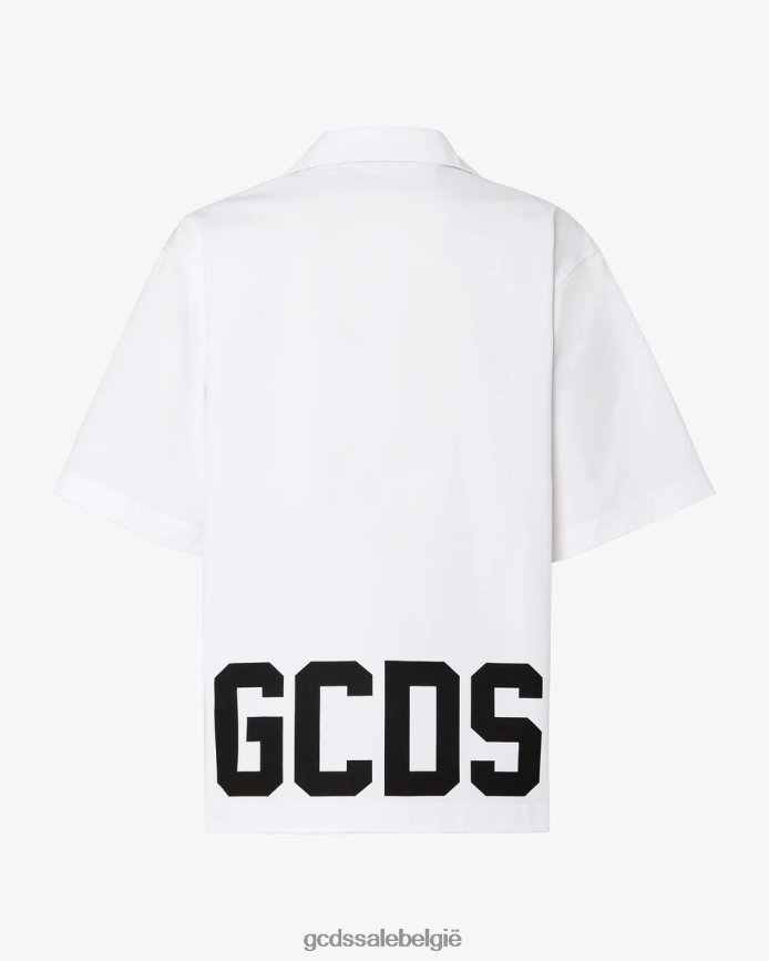 bowlingshirt met lage band Heren GCDS wit kleding 4600VF86