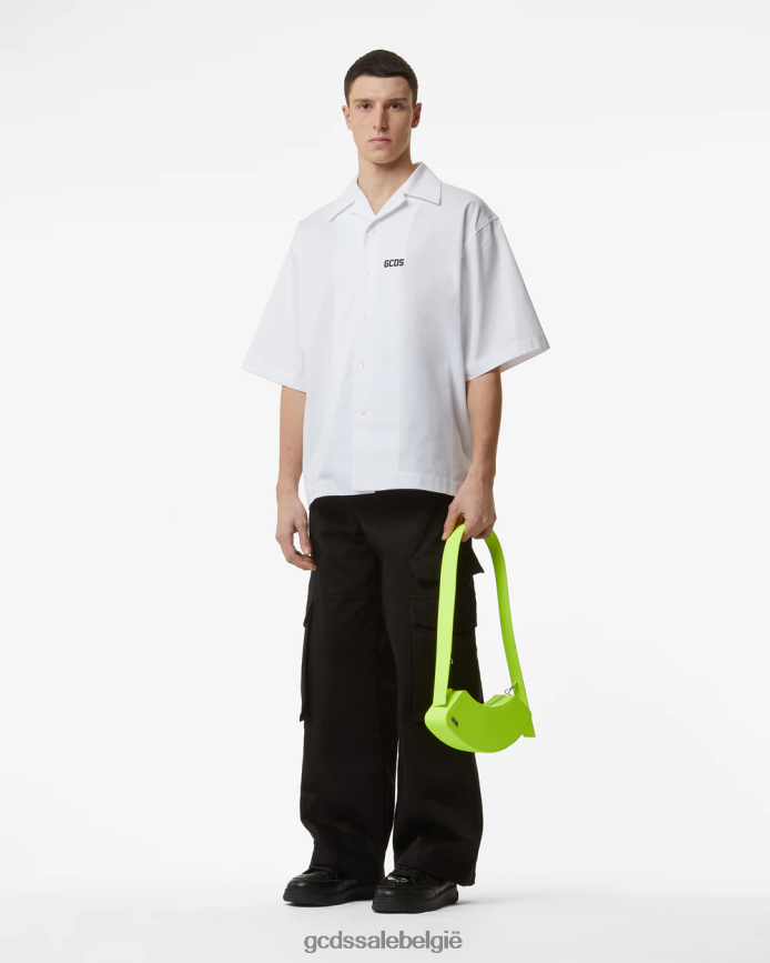 bowlingshirt met lage band Heren GCDS wit kleding 4600VF86