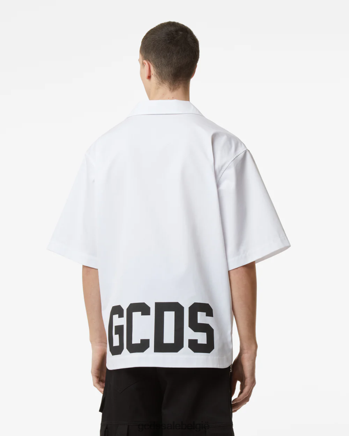 bowlingshirt met lage band Heren GCDS wit kleding 4600VF86
