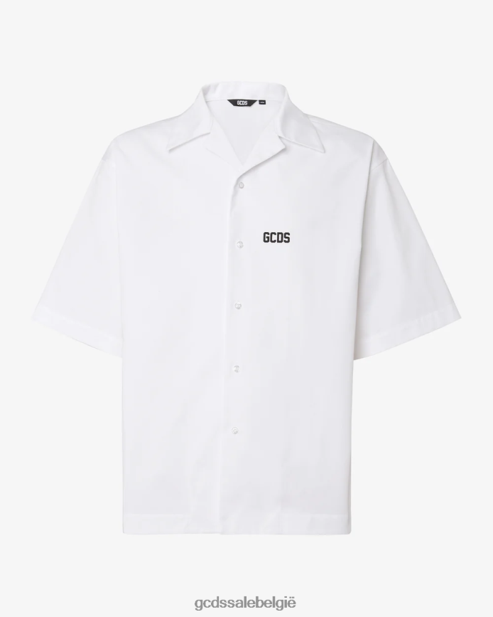 bowlingshirt met lage band Heren GCDS wit kleding 4600VF86