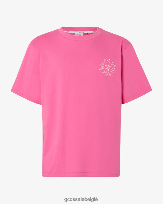 surfen wirdo los t-shirt met print Heren GCDS fuchsia kleding 4600VF92