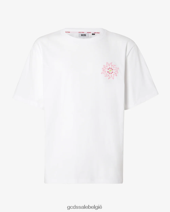 surfen wirdo los t-shirt met print Heren GCDS wit kleding 4600VF101
