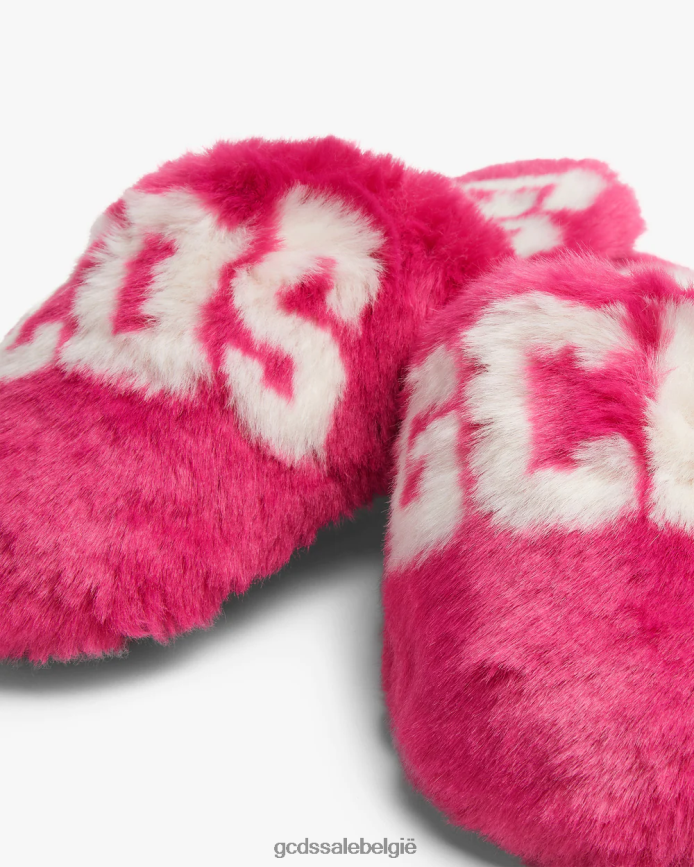 Pantoffels van imitatiebont Heren GCDS fuchsia schoenen 4600VF188