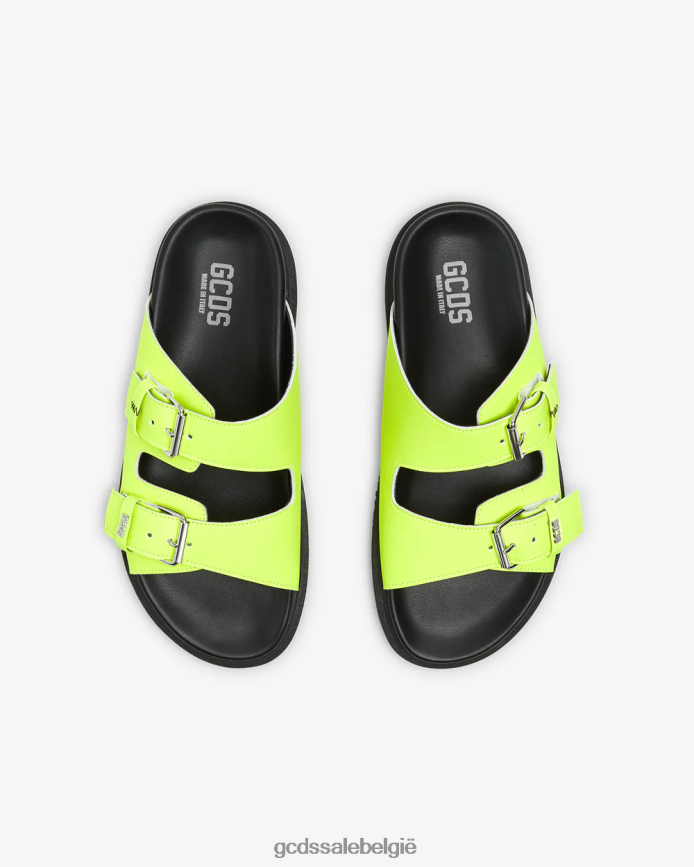 leren sandalen Heren GCDS limoen schoenen 4600VF184