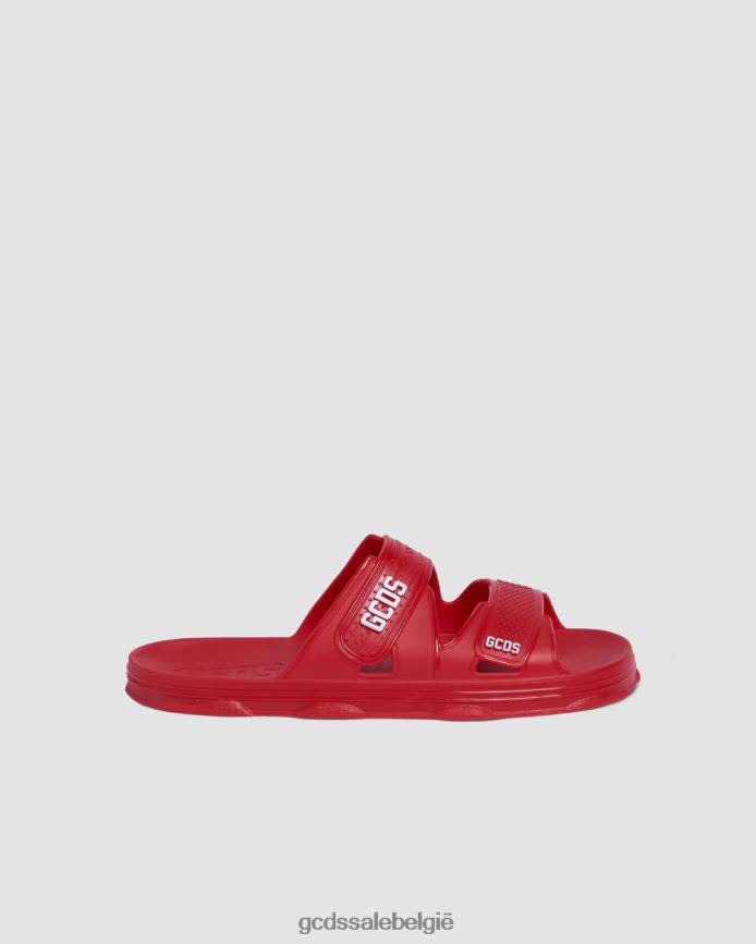 rubberen glijbanen Heren GCDS rood schoenen 4600VF192