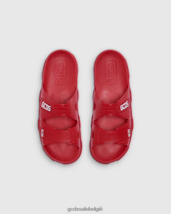 rubberen glijbanen Heren GCDS rood schoenen 4600VF192