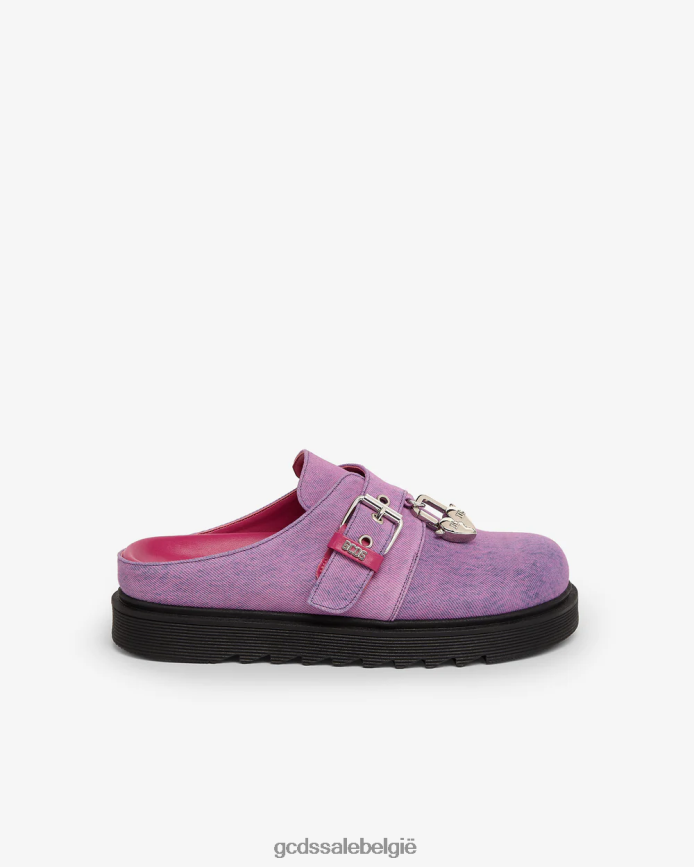 muiltjes van gebleekt denim met charme Heren GCDS roze schoenen 4600VF174