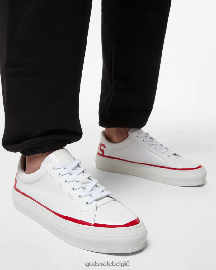 leren logo-sneakers Heren GCDS rood schoenen 4600VF172