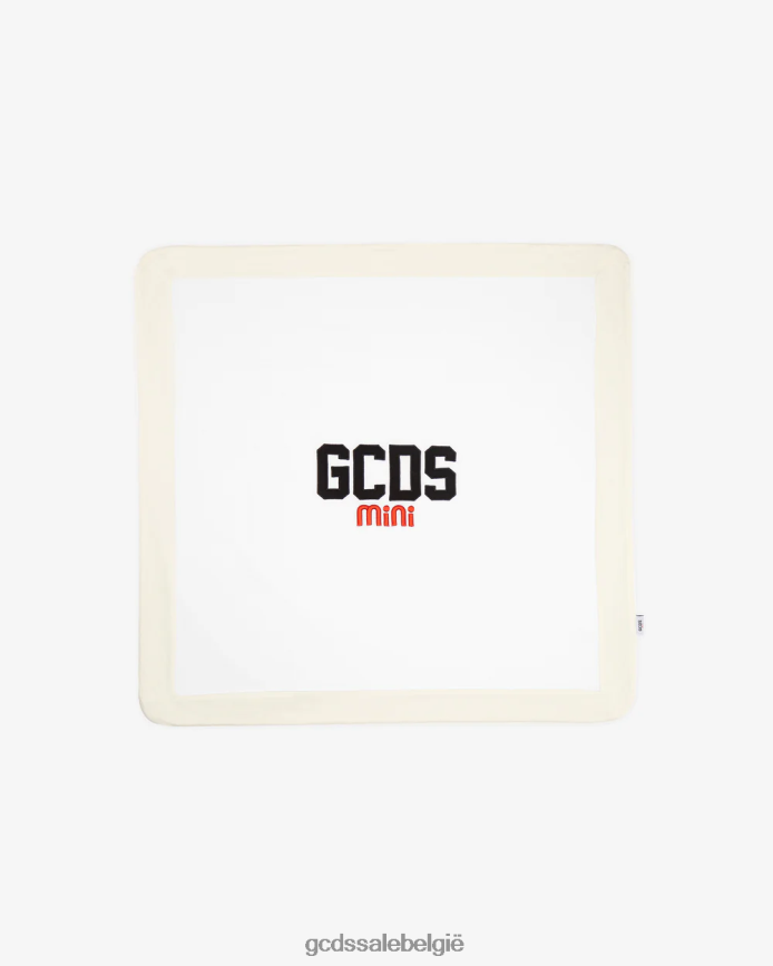 Katoenen babydeken met logo kinderen GCDS gebroken wit accessoire 4600VF655