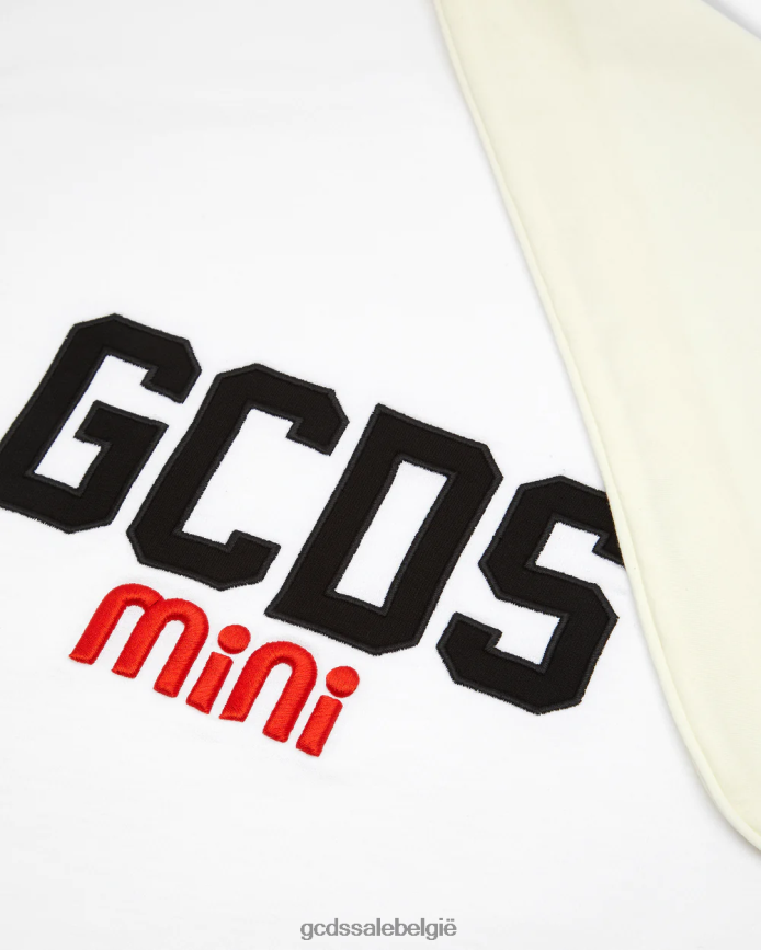 Katoenen babydeken met logo kinderen GCDS gebroken wit accessoire 4600VF655
