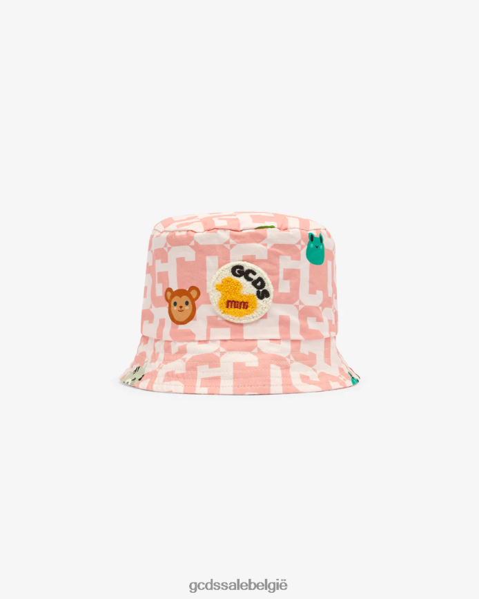 baby monogram dieren vissershoedje kinderen GCDS roze accessoire 4600VF658
