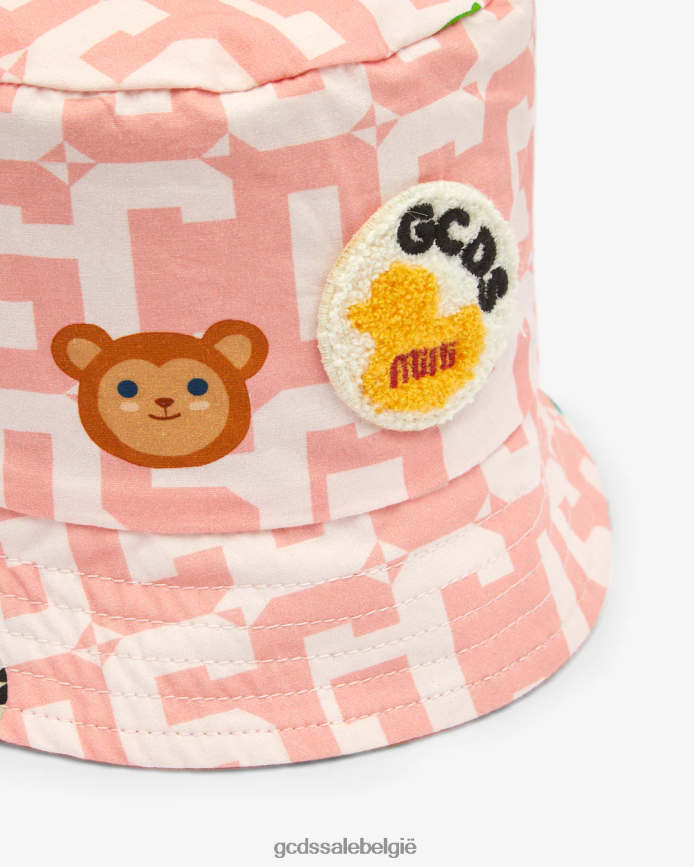 baby monogram dieren vissershoedje kinderen GCDS roze accessoire 4600VF658