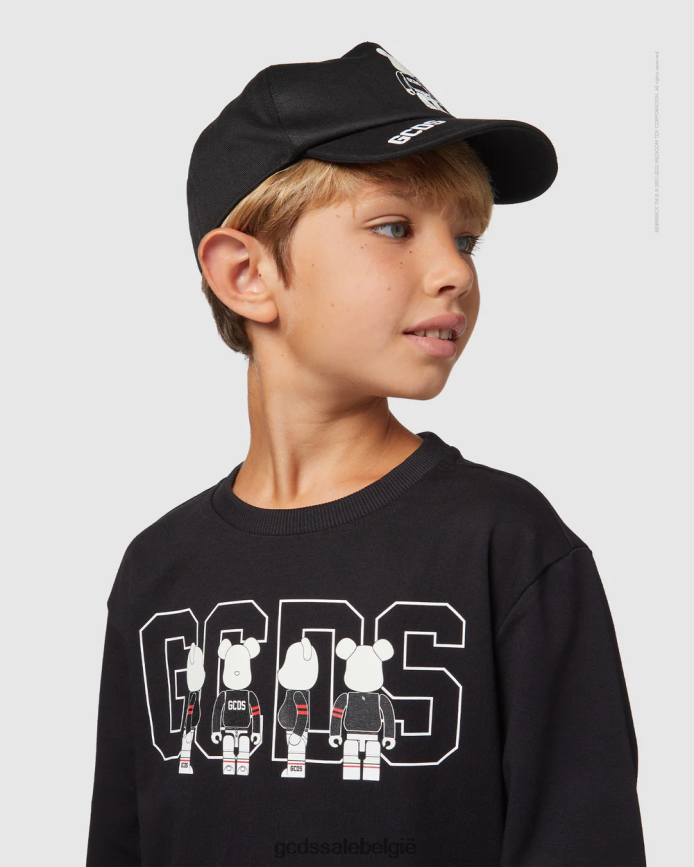 junior baseballpet kinderen GCDS x Be@rbrick zwart accessoire 4600VF782