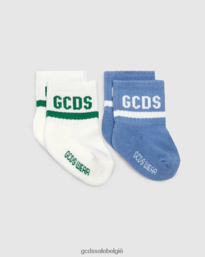 Tweedelige sokkenset met logoband kinderen GCDS babyblauw accessoire 4600VF650