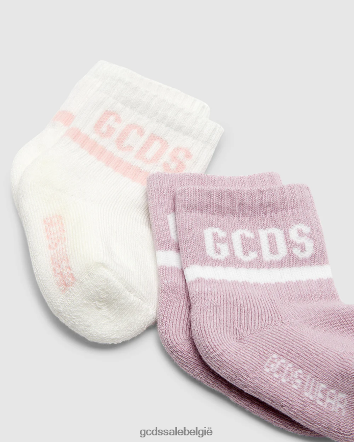 Tweedelige sokkenset met logoband kinderen GCDS lila accessoire 4600VF648