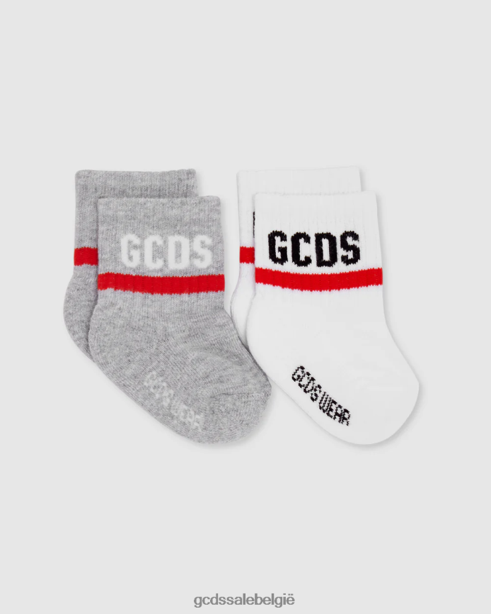 Tweedelige sokkenset met logomotief kinderen GCDS grijs accessoire 4600VF651