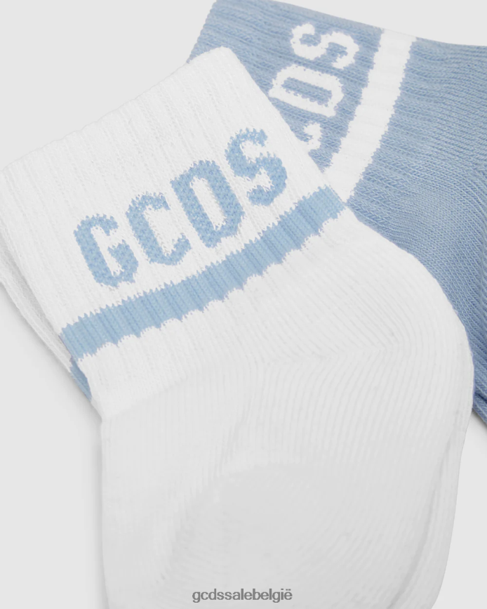 Tweedelige sokkenset met logomotief kinderen GCDS lichtblauw accessoire 4600VF649