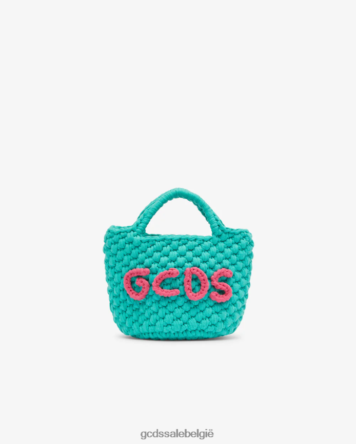 junior mini gehaakte tas kinderen GCDS lichtblauw accessoire 4600VF781