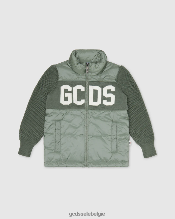 Junior pufferjas met logo kinderen GCDS groente kleding 4600VF663