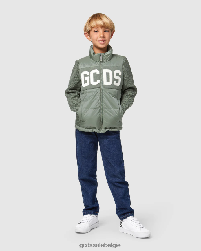 Junior pufferjas met logo kinderen GCDS groente kleding 4600VF663