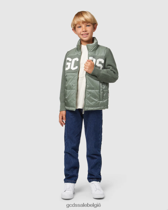 Junior pufferjas met logo kinderen GCDS groente kleding 4600VF663
