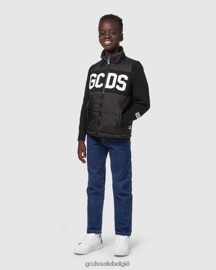 Junior pufferjas met logo kinderen GCDS zwart kleding 4600VF662