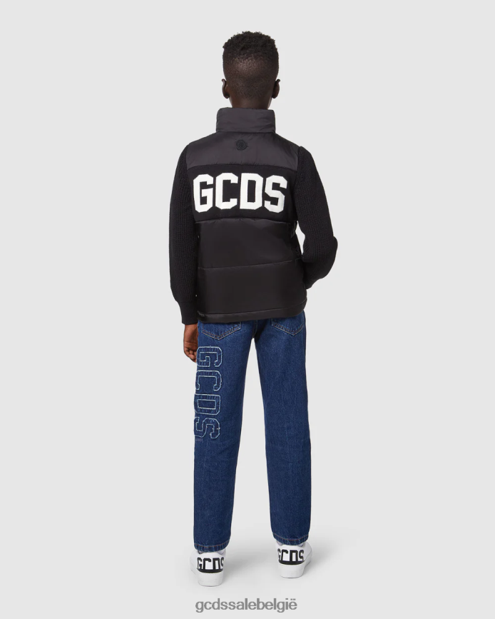 Junior pufferjas met logo kinderen GCDS zwart kleding 4600VF662