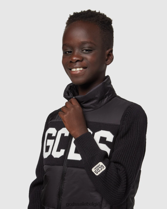 Junior pufferjas met logo kinderen GCDS zwart kleding 4600VF662