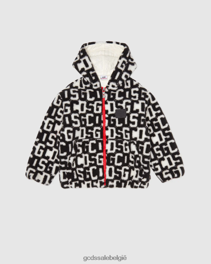 junior jack met capuchon met monogram kinderen GCDS zwart kleding 4600VF659