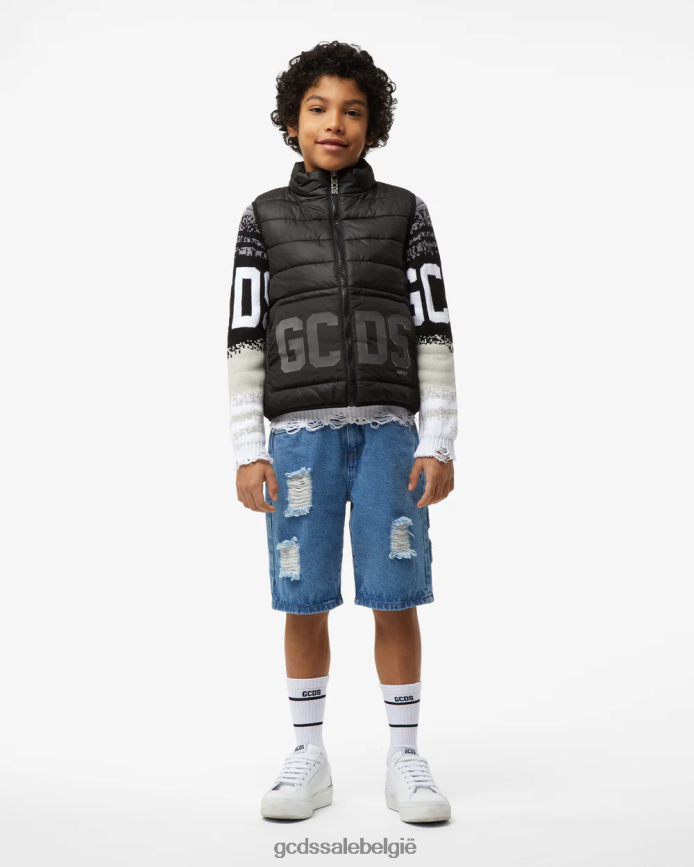 junior laagbandvest kinderen GCDS zwart kleding 4600VF664