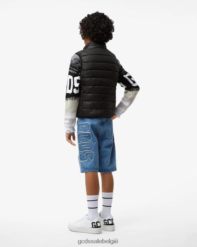 junior laagbandvest kinderen GCDS zwart kleding 4600VF664