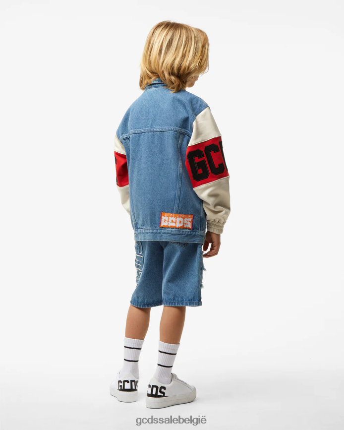 junior spijkerjack met logoband kinderen GCDS veelkleurig kleding 4600VF665