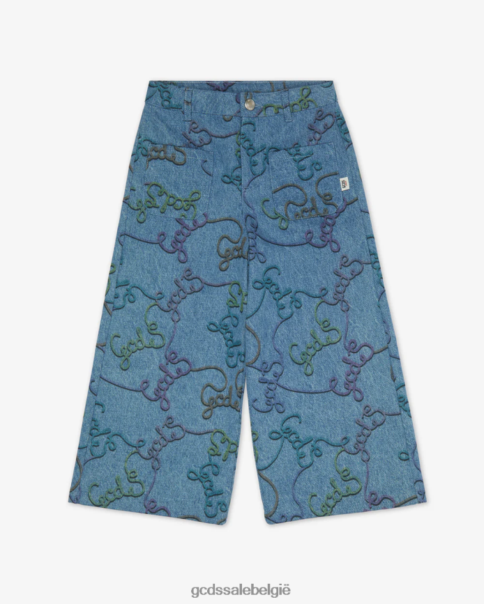 Junior all-over katoenen broek kinderen GCDS blauw kleding 4600VF820