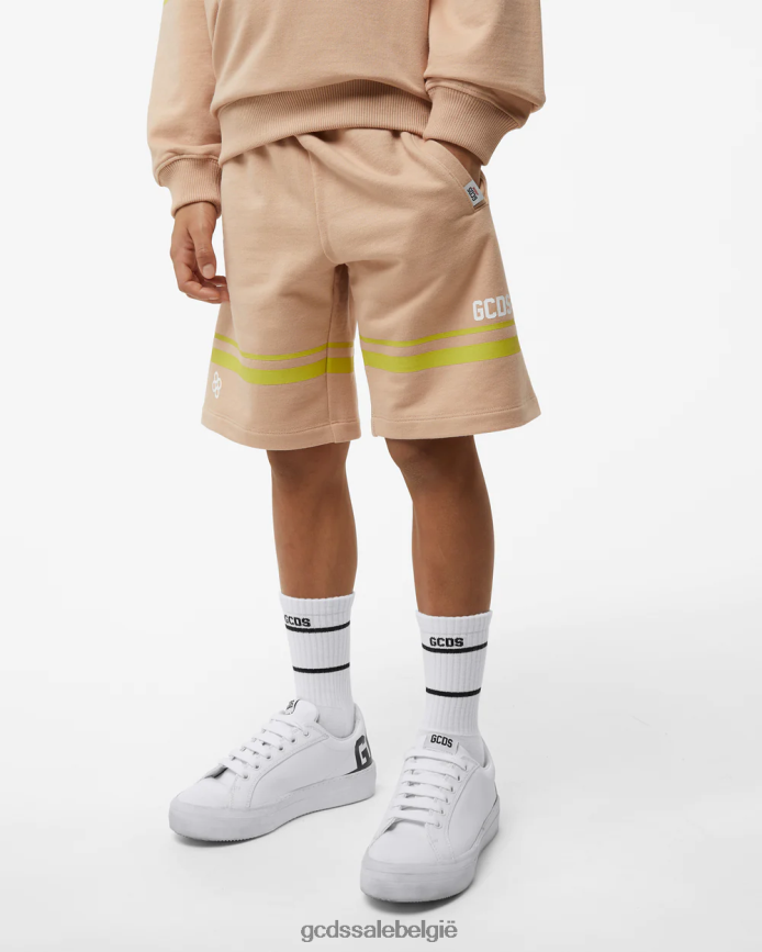 Junior lage bermuda met logoband kinderen GCDS beige kleding 4600VF756