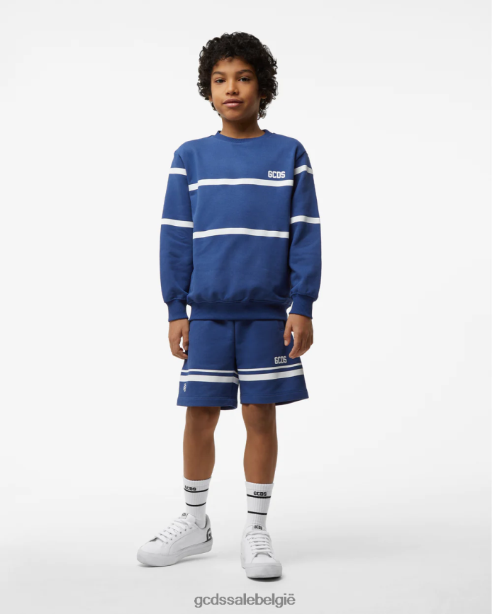 Junior lage bermuda met logoband kinderen GCDS blauw kleding 4600VF755